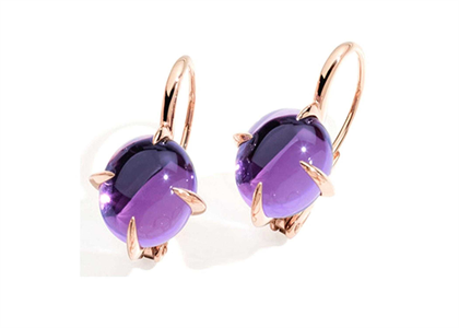 Rose Gold Plated Gemstone Clip Earring